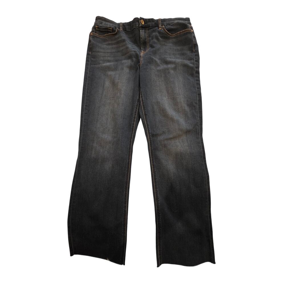 JEN7 By 7 For All Mankind Womens 16 Slim Straight Jeans Dark Wash Stretch Denim